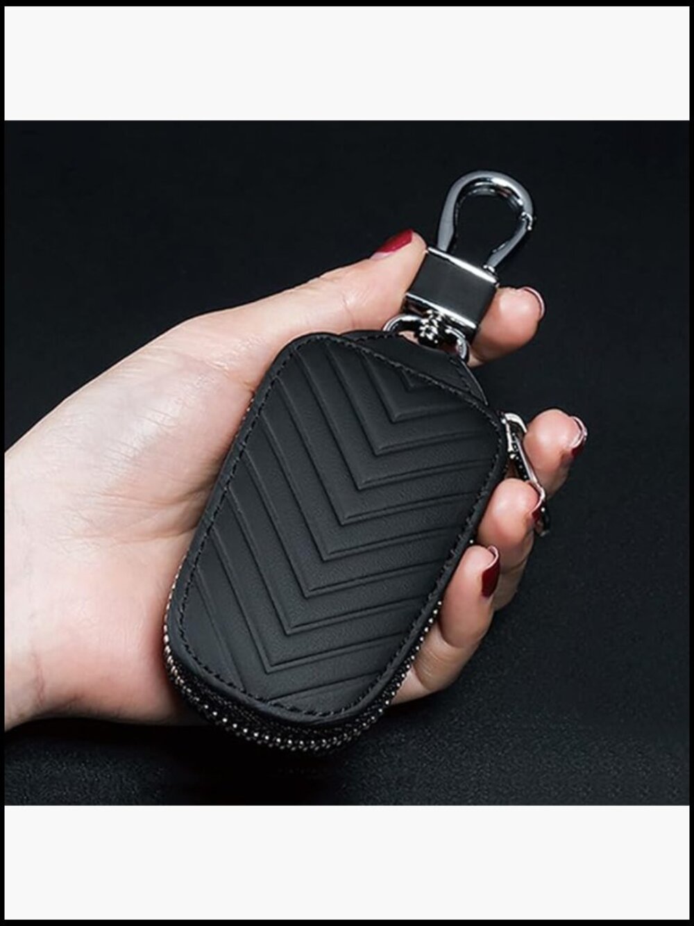 Leather Key Fob Cover Unisex Minimalist Car Key Holder Case Shell
